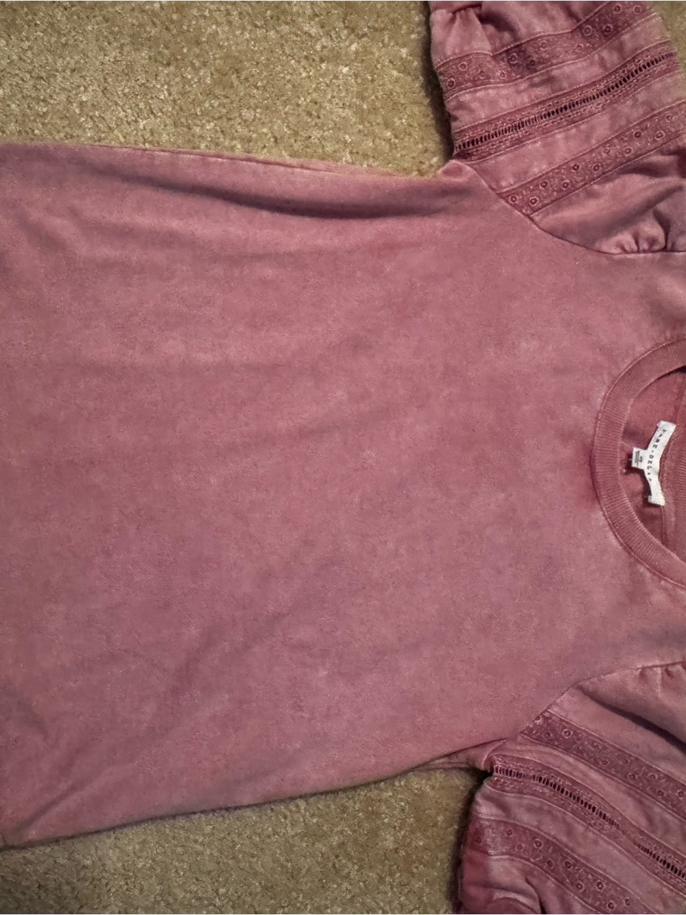 Girls Mauve Puff-Sleeve Top -